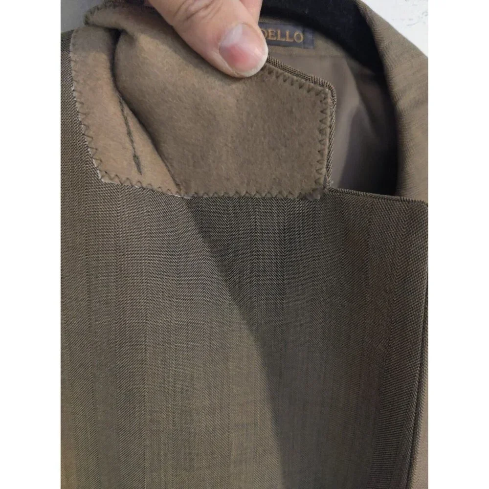 Zandello men's jacket 44R Light Brown brown/Beige Sports Coat Blazer 4 Button
